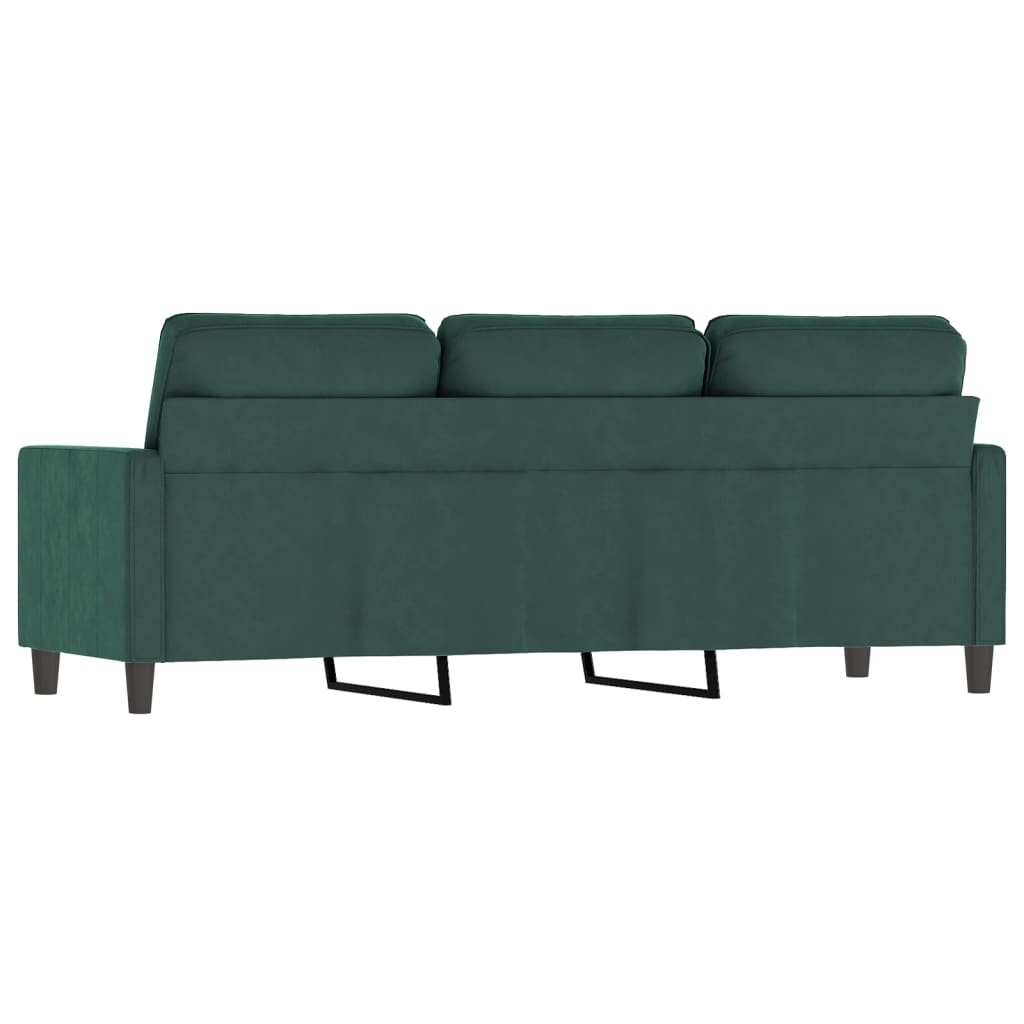 3-personers sofa 180 cm fløjl mørkegrøn