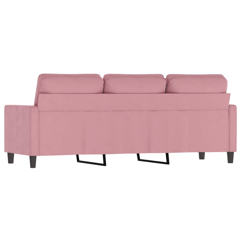 3-personers sofa 180 cm fløjl lyserød