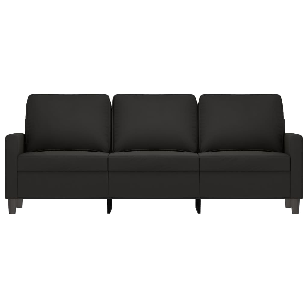 3-personers sofa 180 cm velour sort