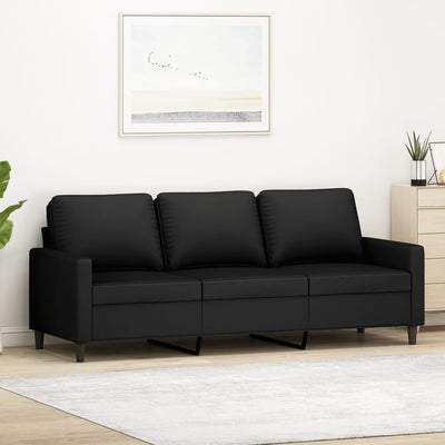 3-personers sofa 180 cm velour sort