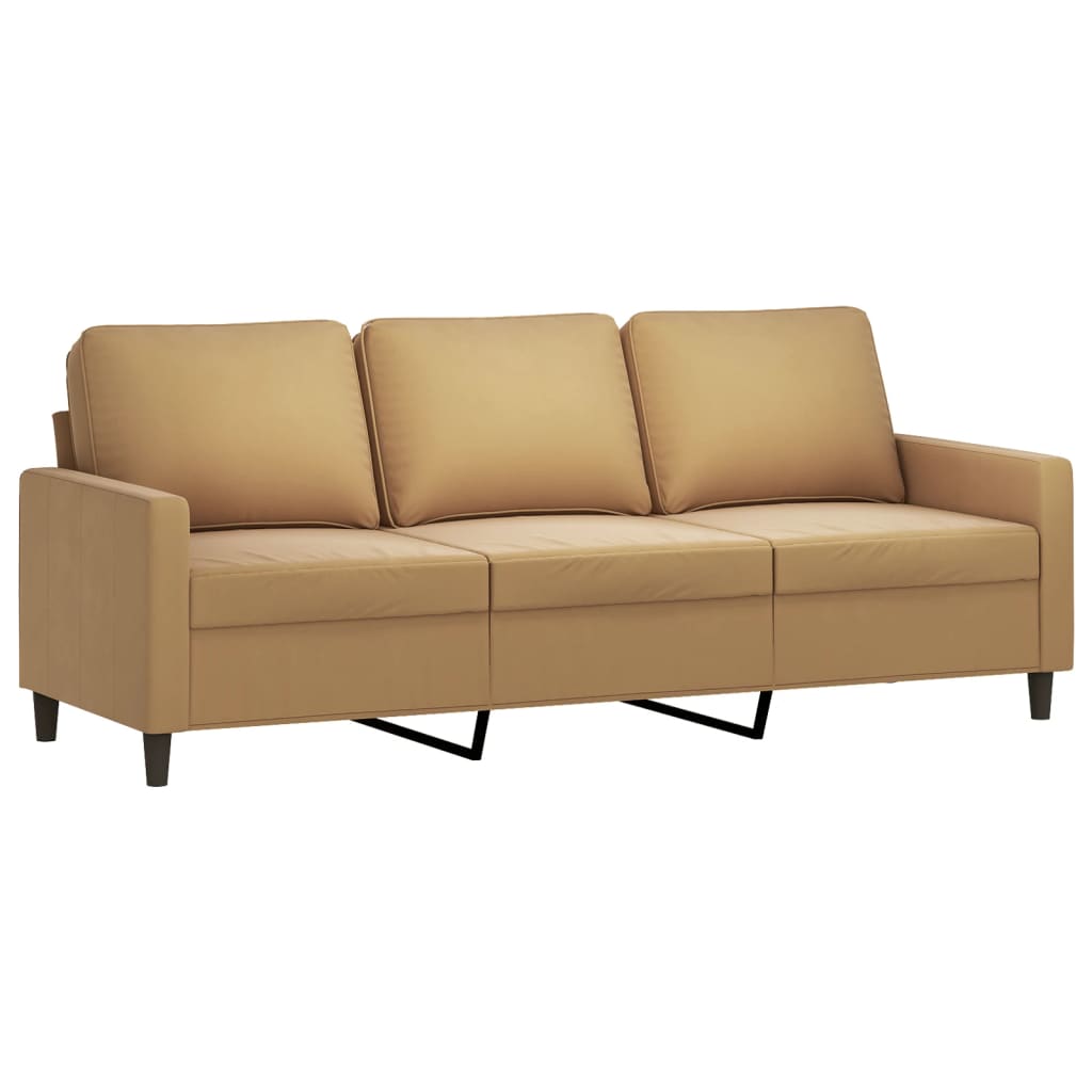 3-personers sofa 180 cm fløjl brun