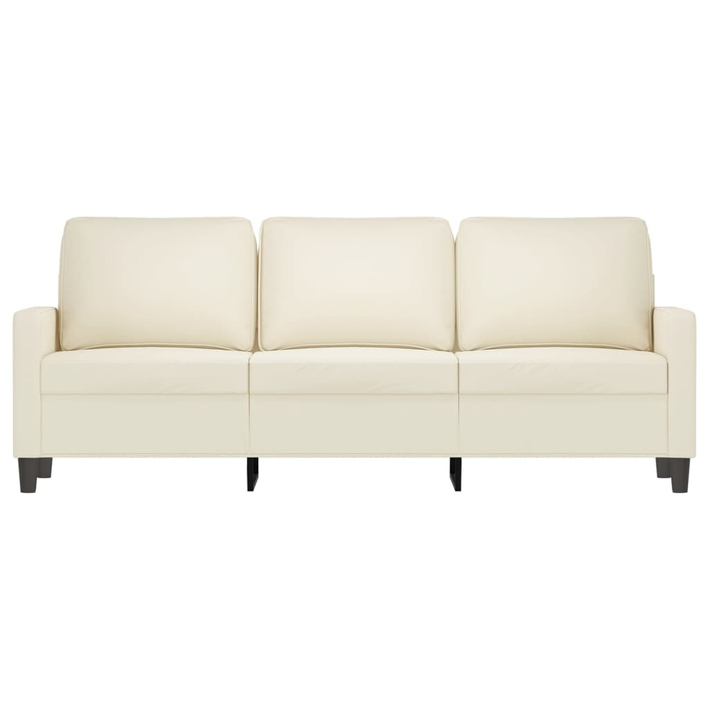 3-personers sofa 180 cm fløjl cremefarvet