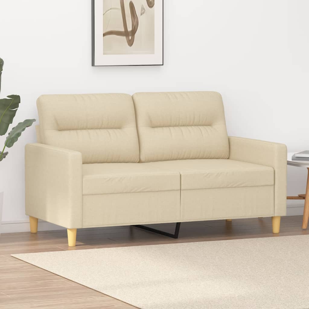 2-personers sofa 120 cm stof cremefarvet