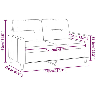 2-personers sofa 120 cm stof vinrød