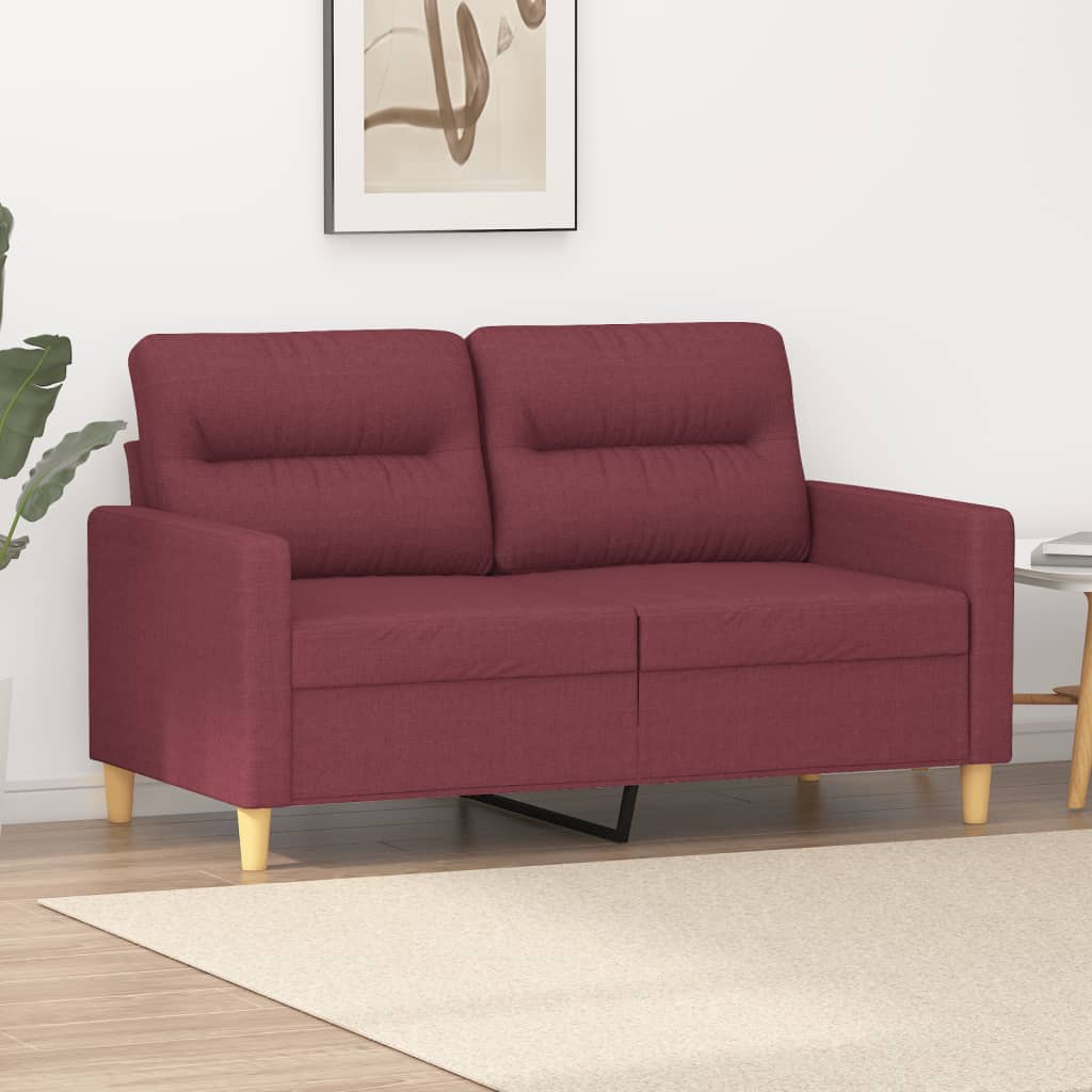 2-personers sofa 120 cm stof vinrød