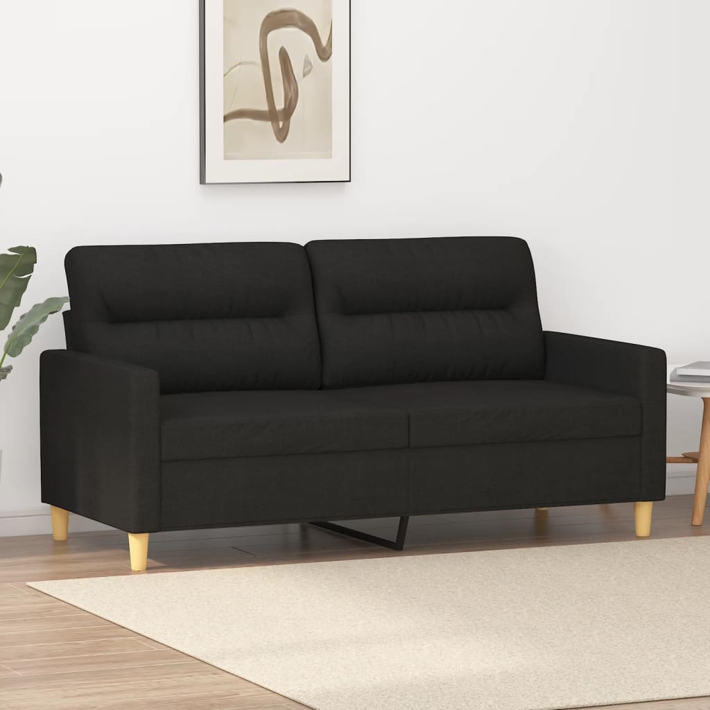 2-personers sofa 140 cm stof sort