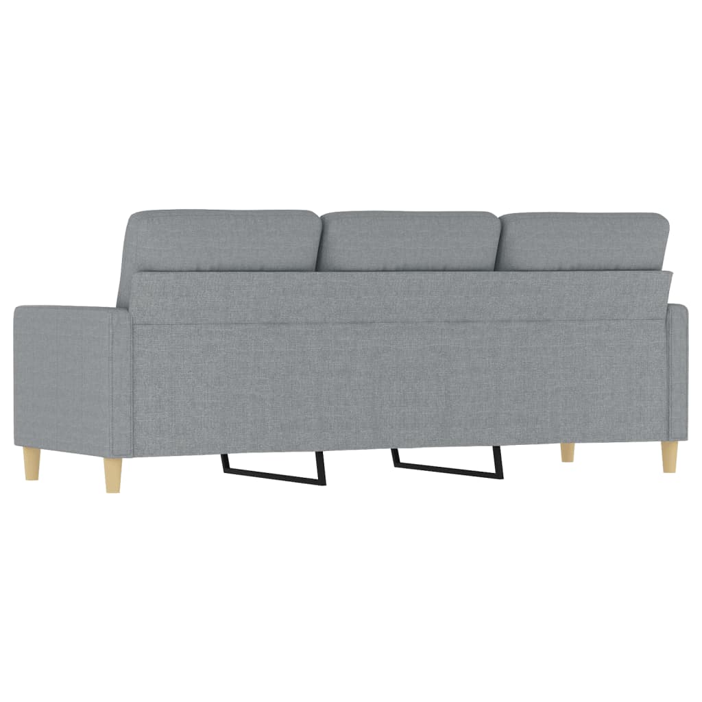 3-personers sofa 180 cm stof lysegrå