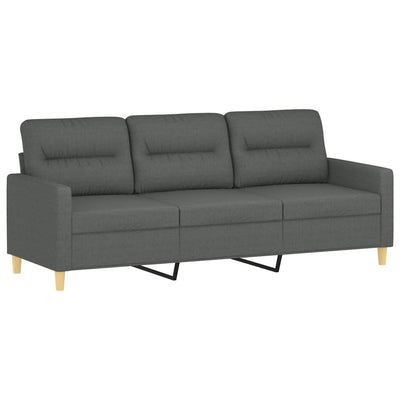 3-personers sofa 180 cm stof mørkegrå