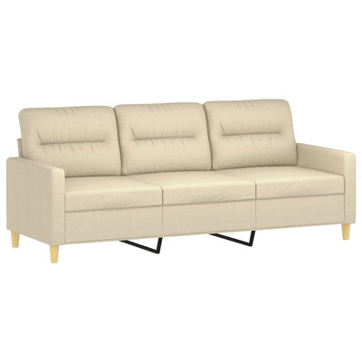 3-personers sofa 180 cm stof cremefarvet