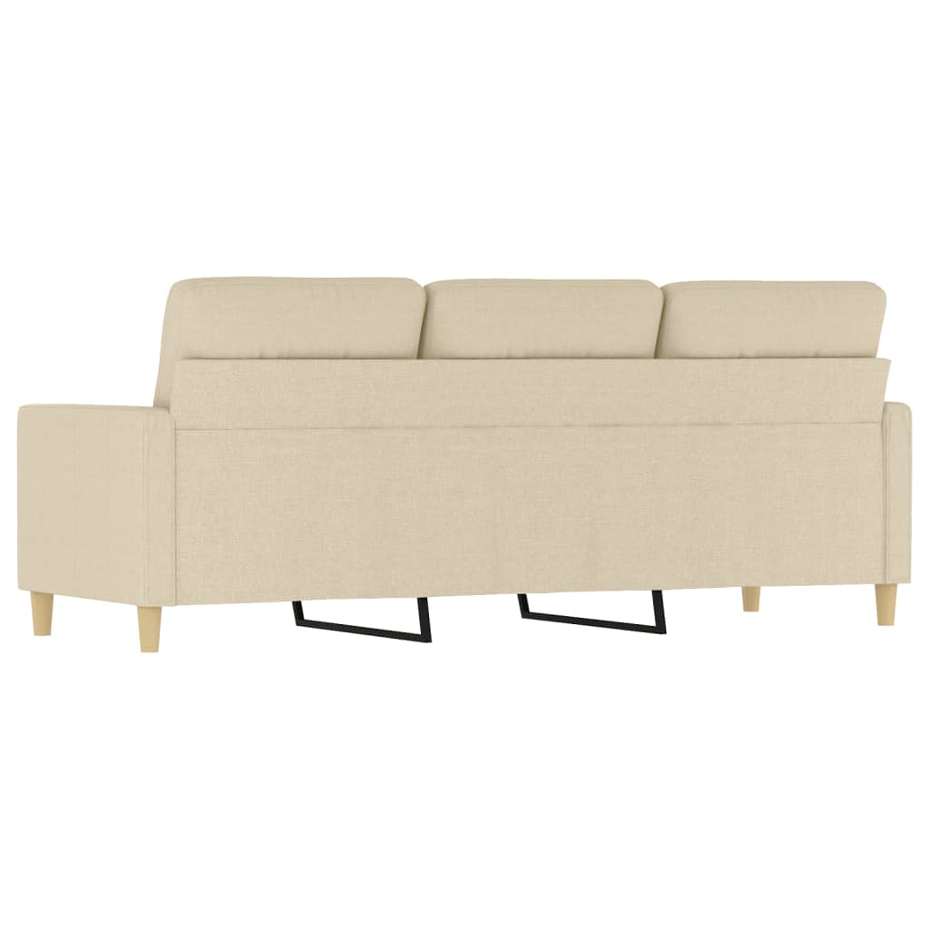 3-personers sofa 180 cm stof cremefarvet