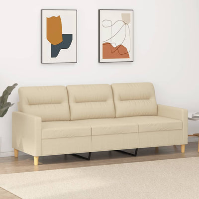 3-personers sofa 180 cm stof cremefarvet