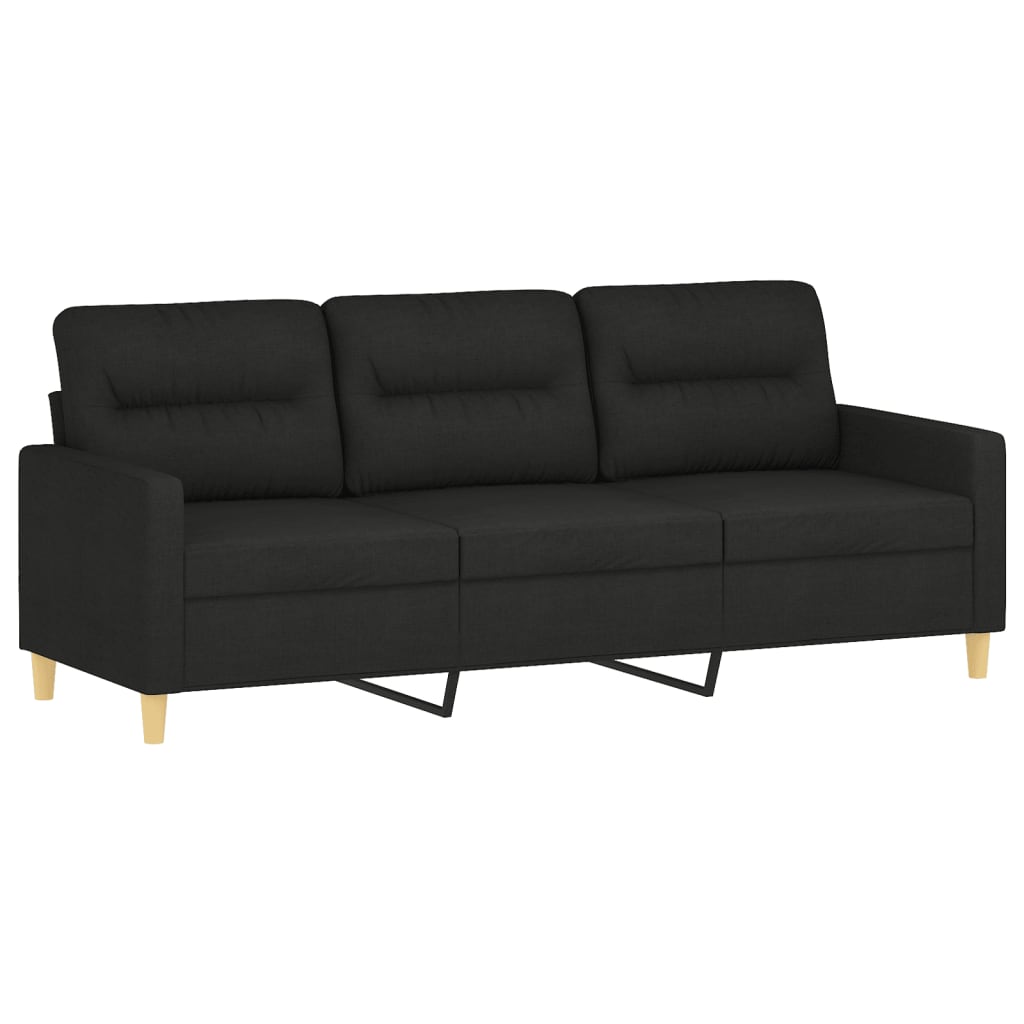 3-personers sofa 180 cm stof sort