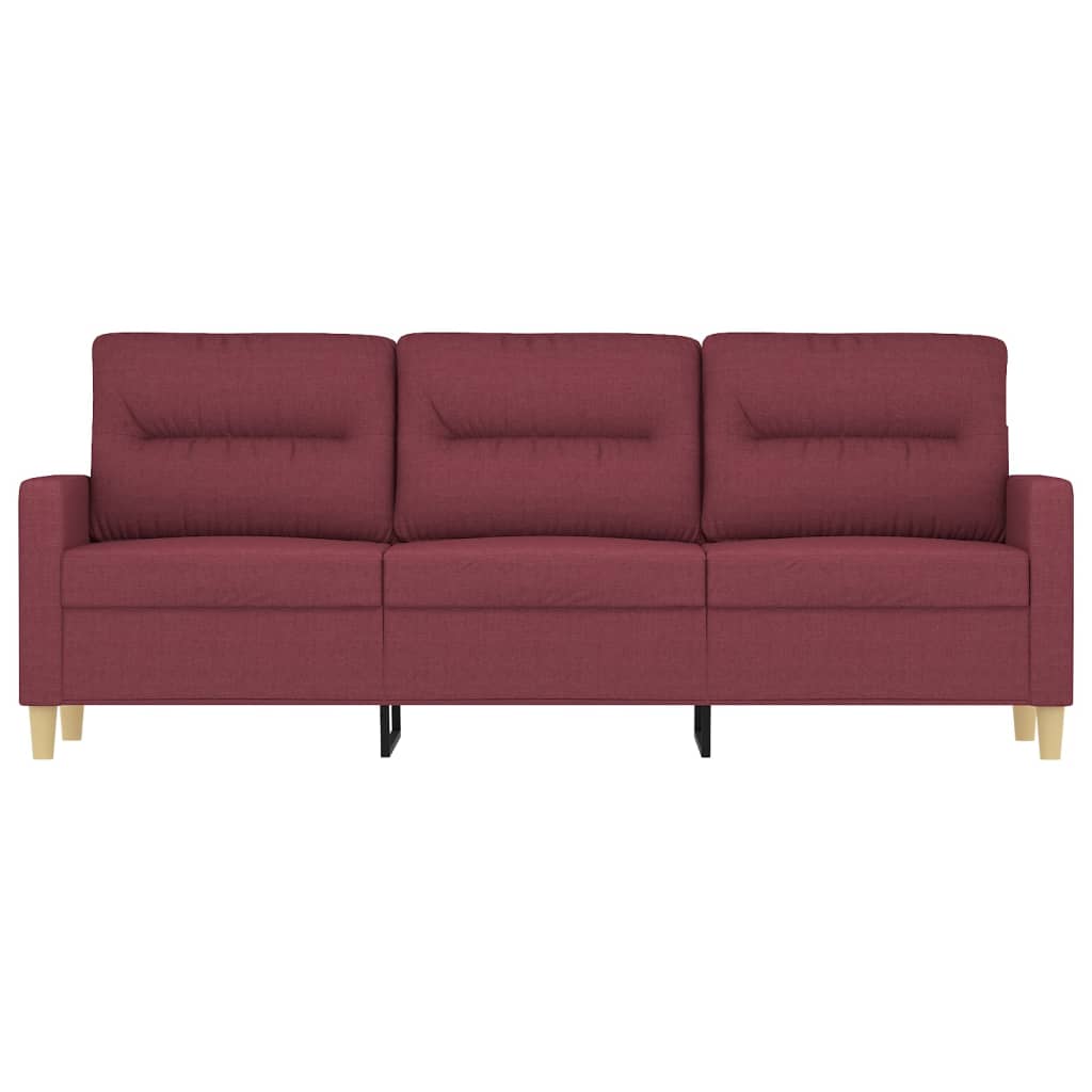 3-personers sofa 180 cm stof vinrød