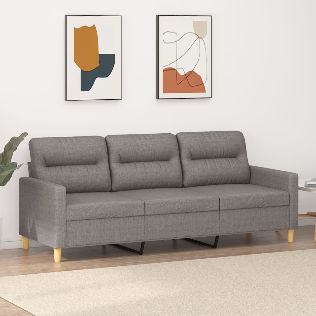 3-personers sofa 180 cm stof gråbrun