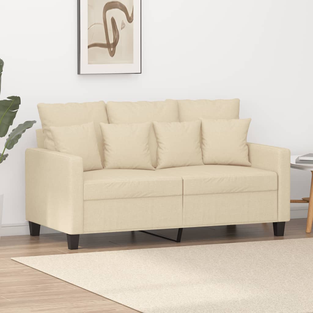 2-personers sofa 120 cm stof cremefarvet