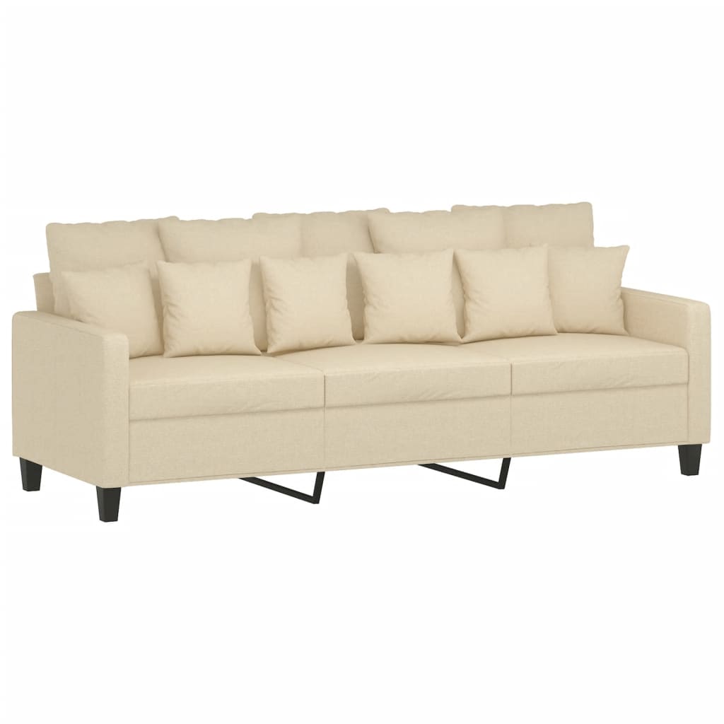 3-personers sofa 180 cm stof cremefarvet