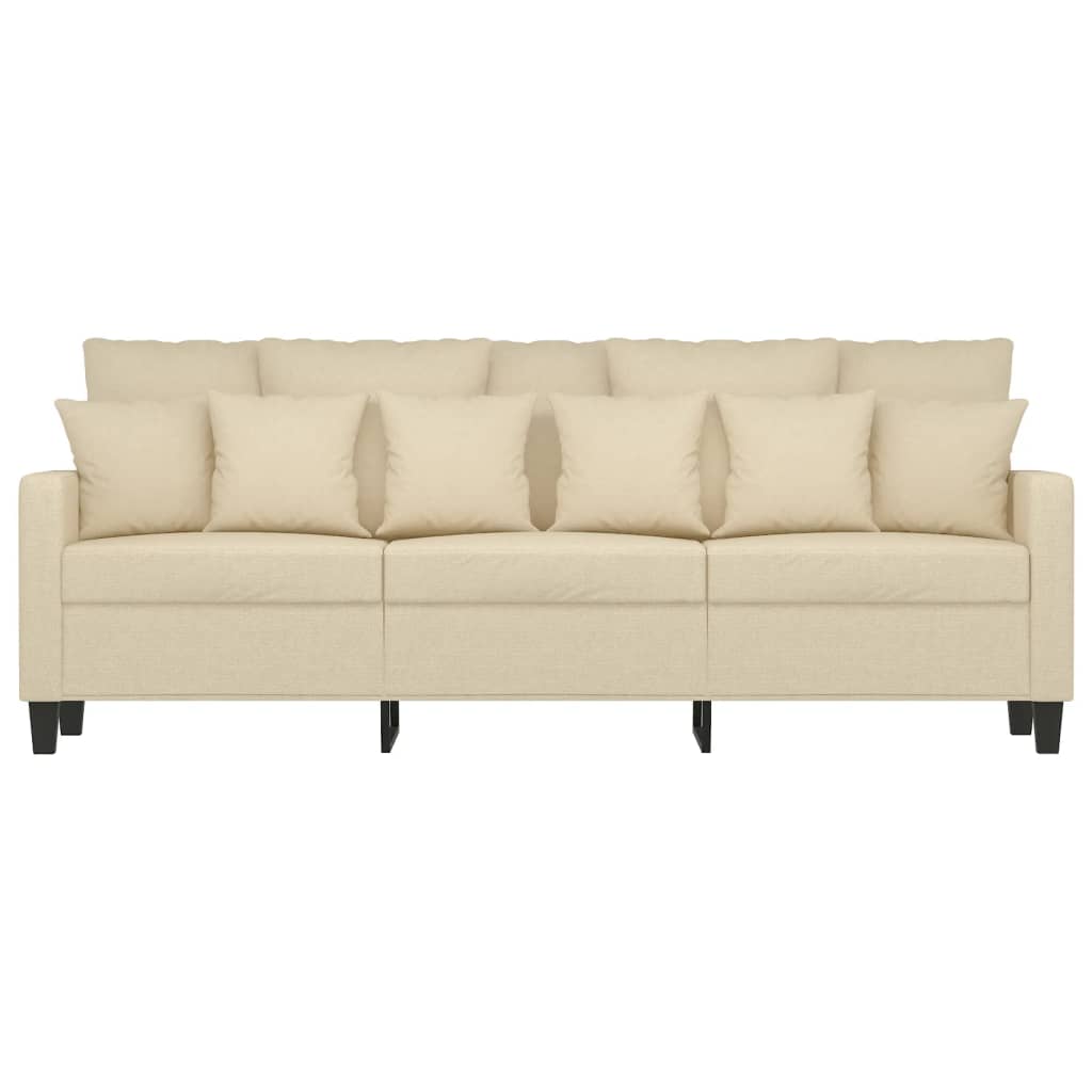 3-personers sofa 180 cm stof cremefarvet