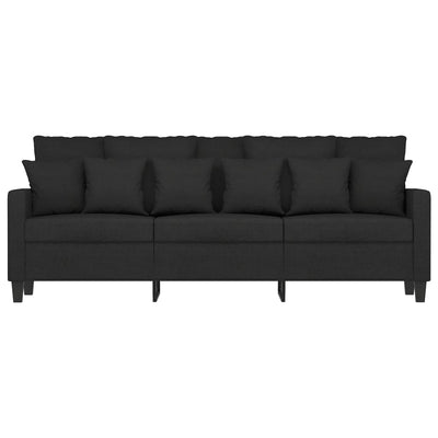 3-personers sofa 180 cm stof sort