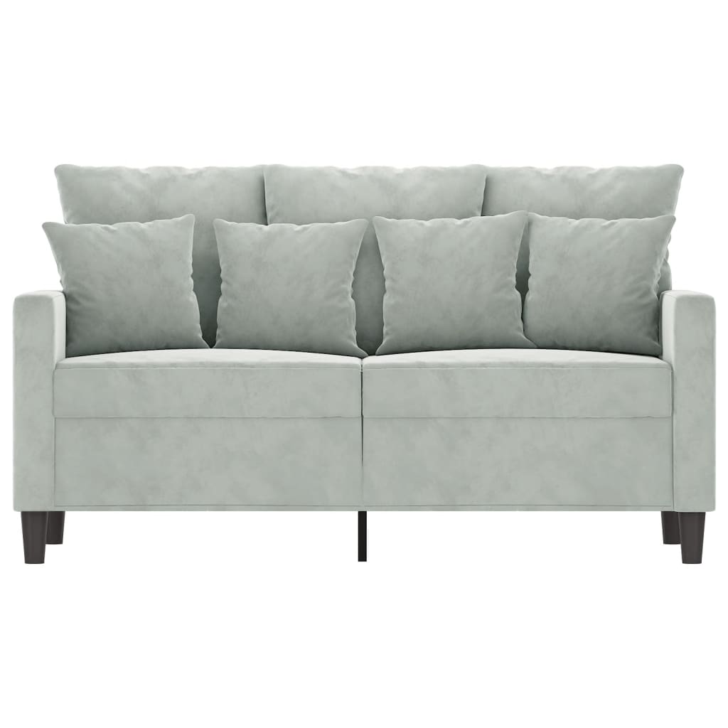 2-personers sofa 120 cm velour lysegrå