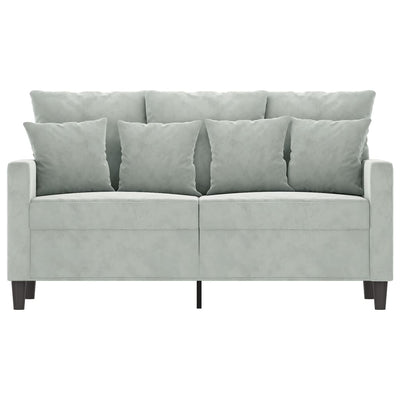 2-personers sofa 120 cm velour lysegrå