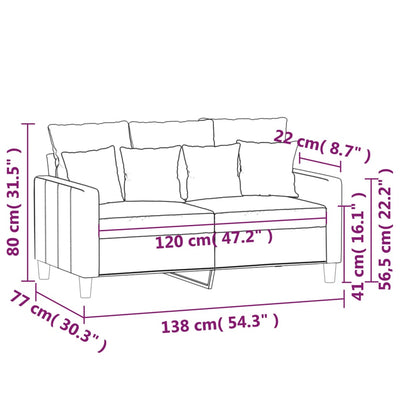 2-personers sofa 120 cm velour lysegrå