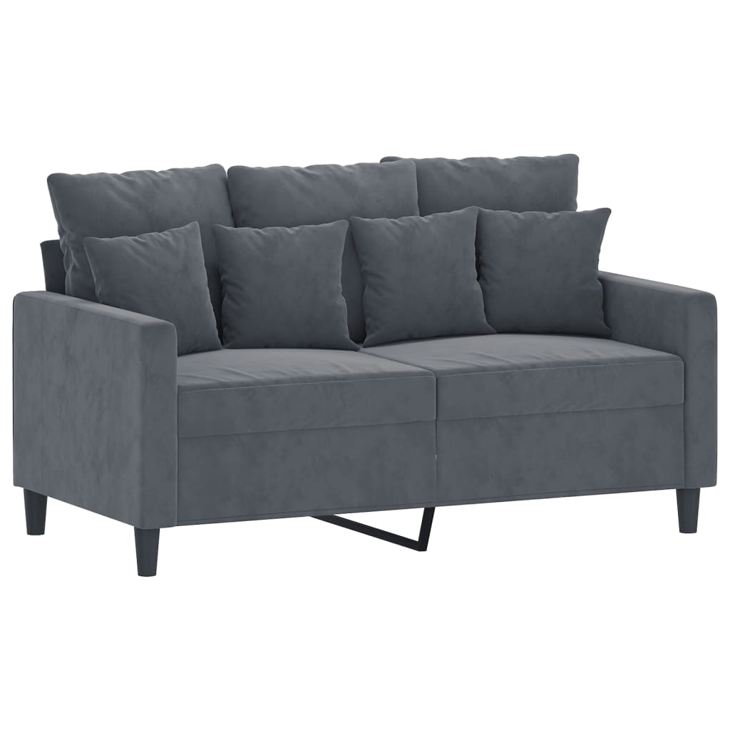 2-personers sofa 120 cm velour mørkegrå