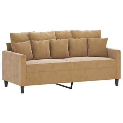 2-personers sofa 140 cm fløjl brun