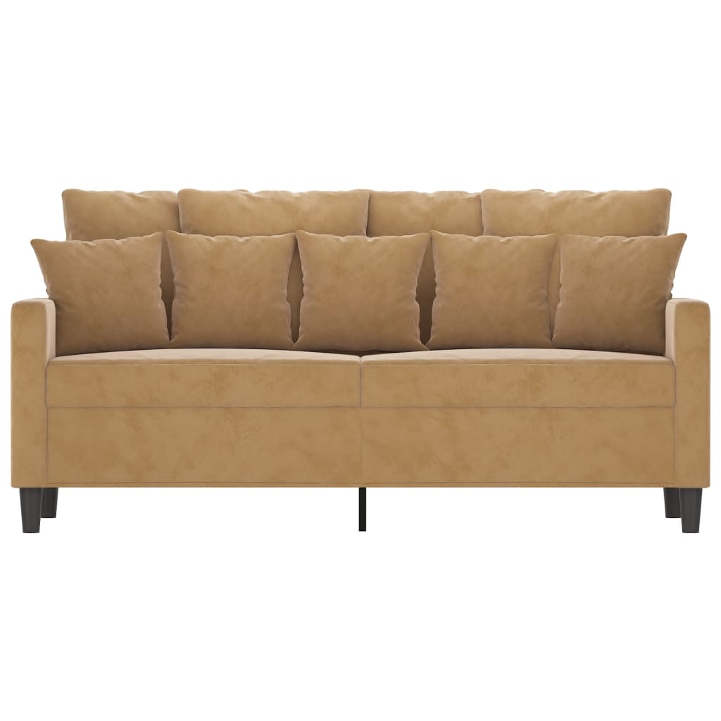 2-personers sofa 140 cm fløjl brun