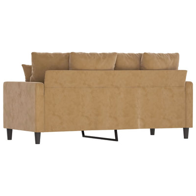 2-personers sofa 140 cm fløjl brun