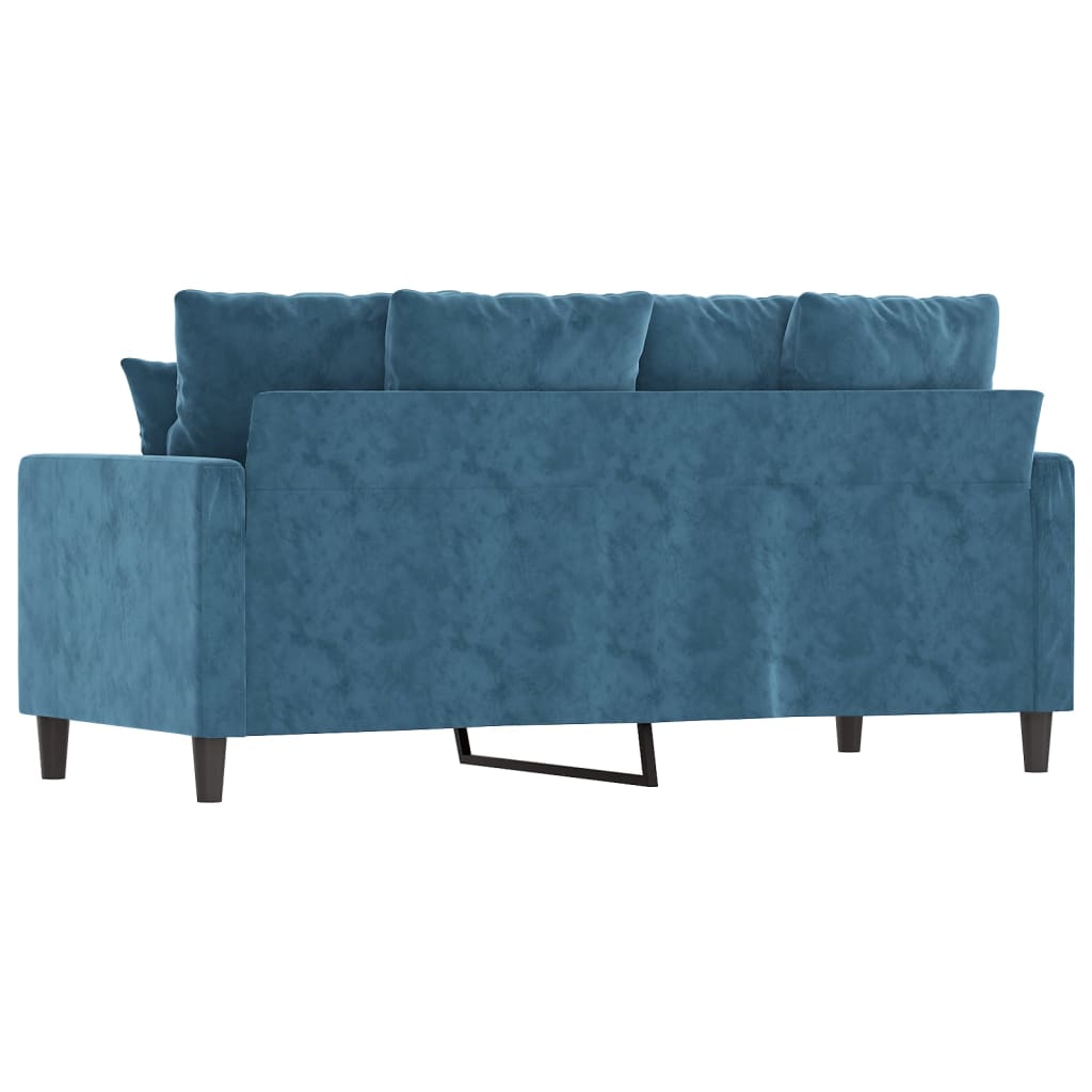 2-personers sofa 140 cm fløjl blå