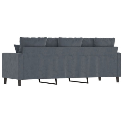 3-personers sofa 180 cm fløjl mørkegrå