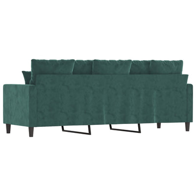 3-personers sofa 180 cm fløjl mørkegrøn