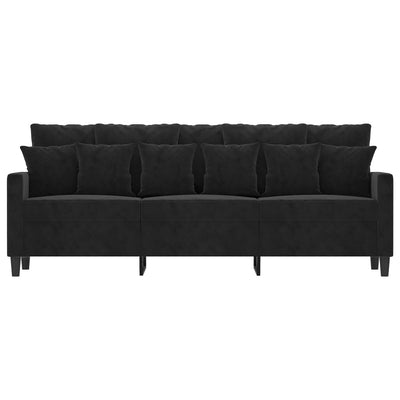 3-personers sofa 180 cm velour sort