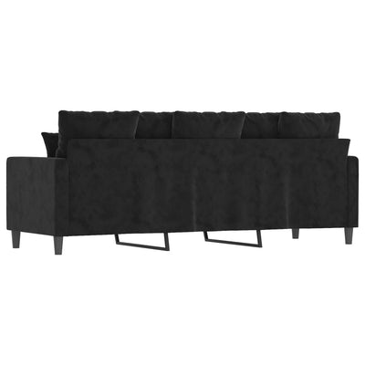 3-personers sofa 180 cm velour sort