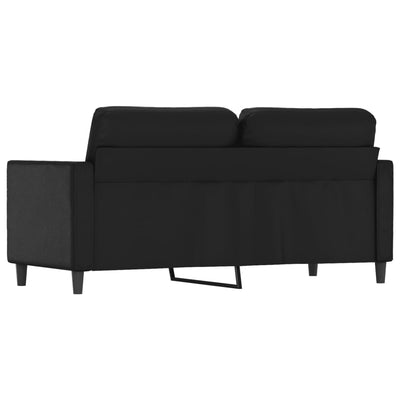 2-personers sofa 140 cm kunstlæder sort