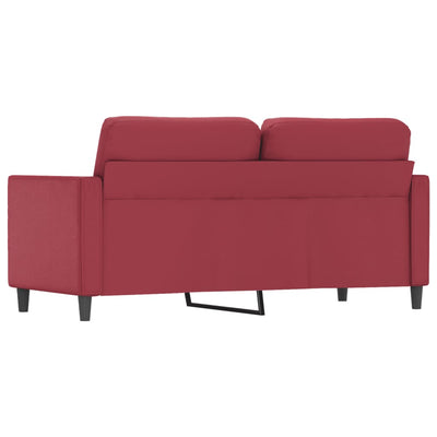 2-personers sofa 140 cm kunstlæder vinrød