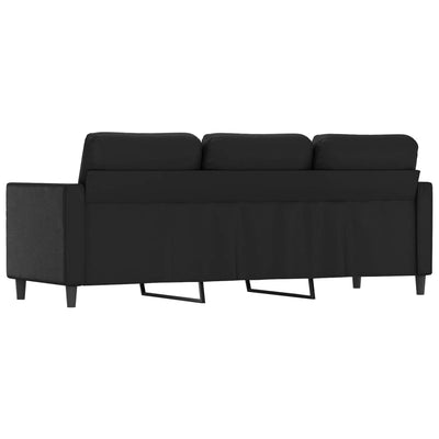 3-personers sofa 180 cm kunstlæder sort