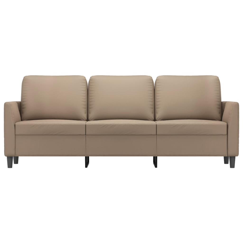 3-personers sofa 180 cm kunstlæder cappuccino