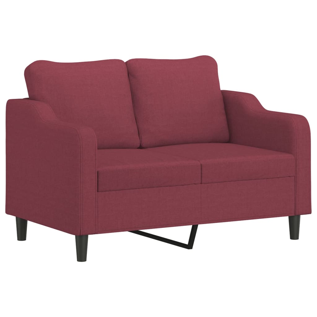 2-personers sofa 120 cm stof vinrød