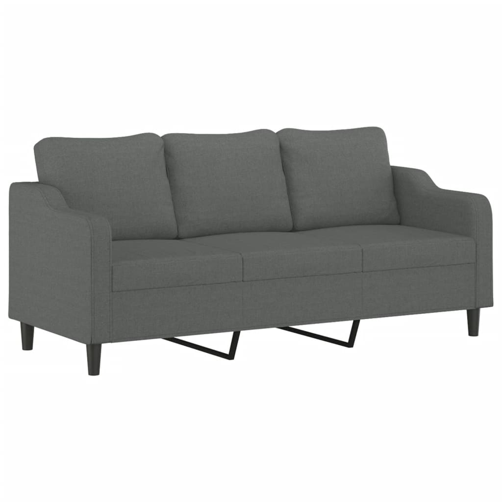 3-personers sofa 180 cm stof mørkegrå