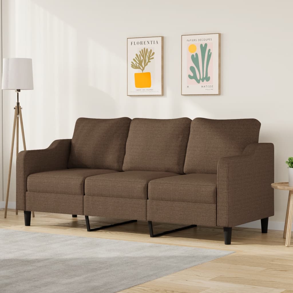 3-personers sofa 180 cm stof brun