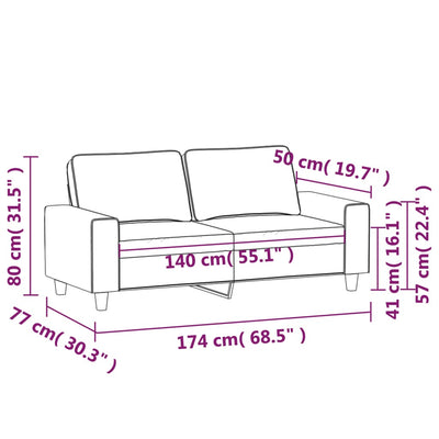 2-personers sofa 140 cm stof lysegrå