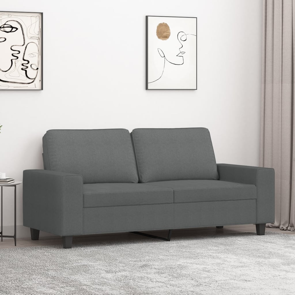 2-personers sofa 140 cm stof mørkegrå