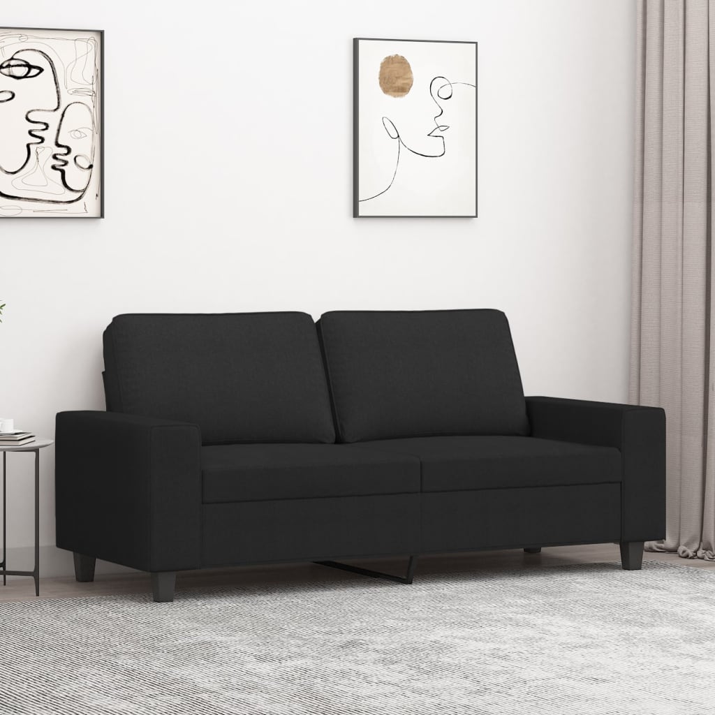 2-personers sofa 140 cm stof sort