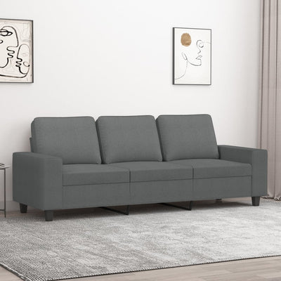 3-personers sofa 180 cm stof mørkegrå