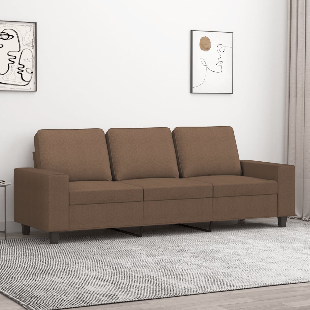 3-personers sofa 180 cm stof brun