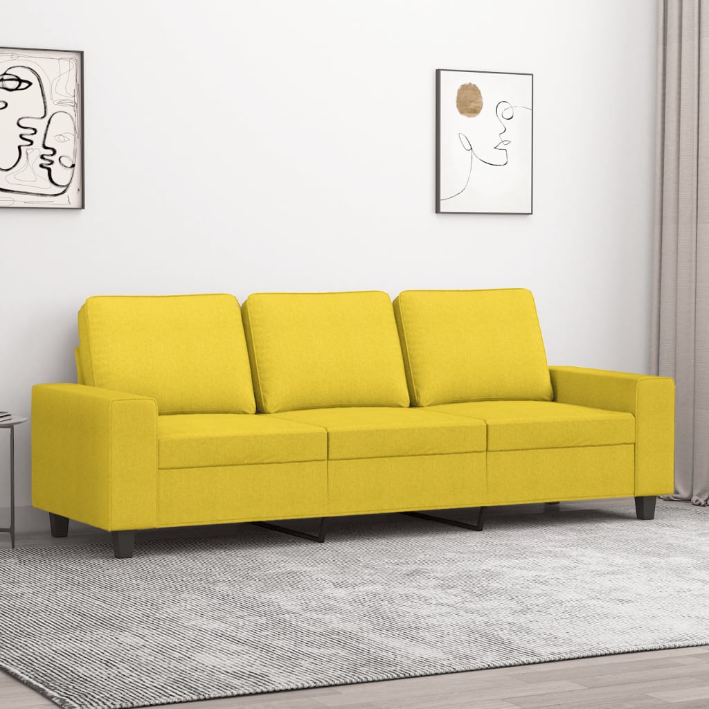 3-personers sofa 180 cm stof lysegul