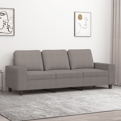 3-personers sofa 180 cm stof gråbrun