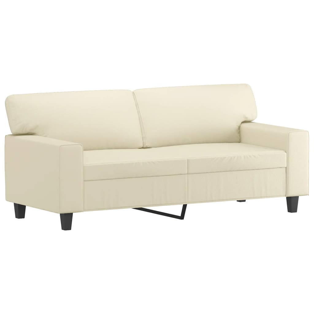 2-personers sofa 140 cm kunstlæder cremefarvet