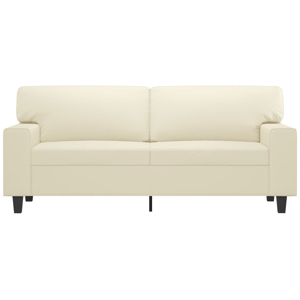 2-personers sofa 140 cm kunstlæder cremefarvet